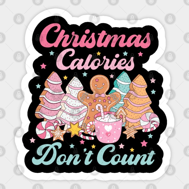 Christmas Calories Don't Count Sticker by Velvet Love Design 